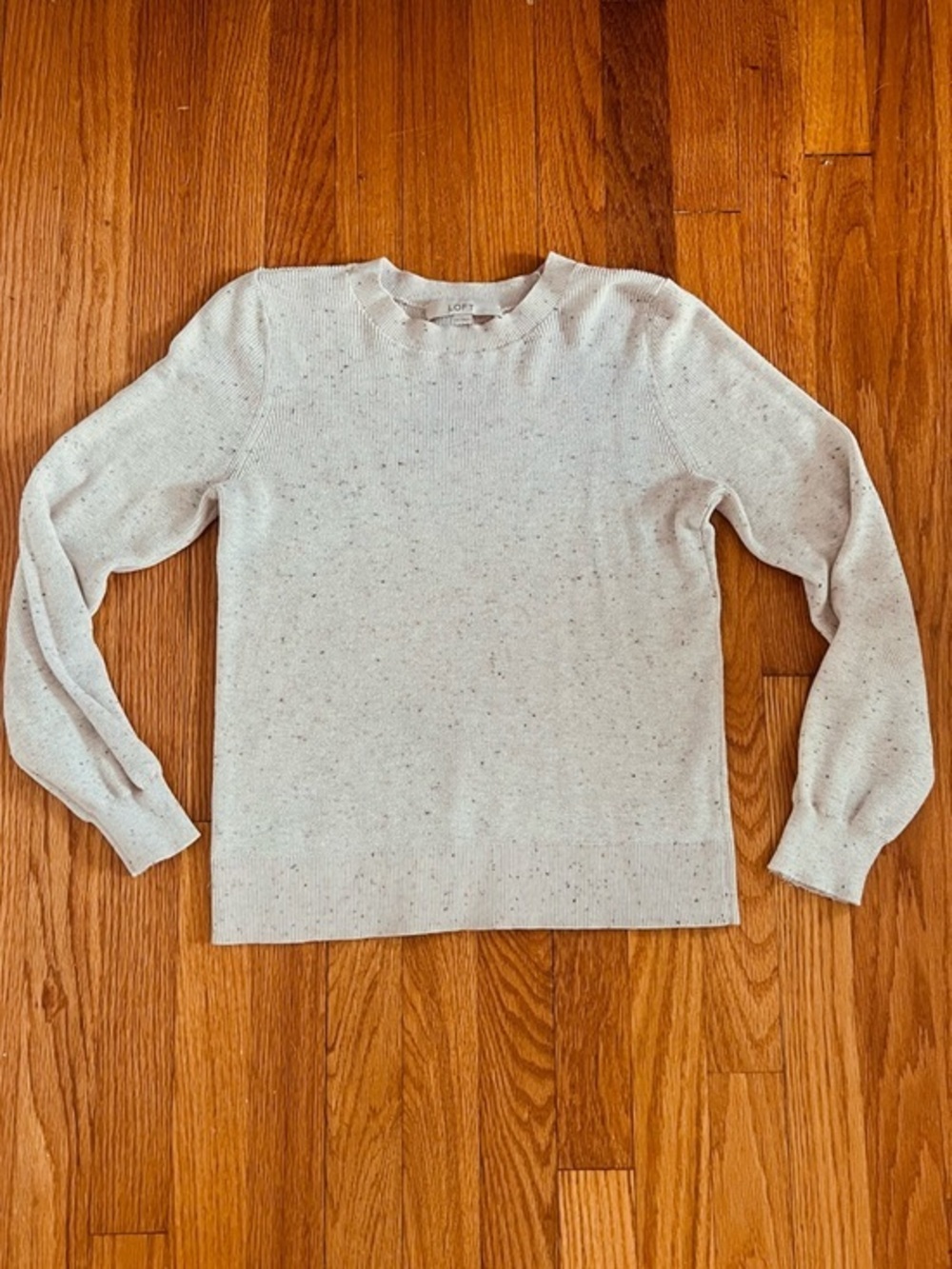 LOFT Blush Pink Speckled Lightweight Crew Neck Sweater